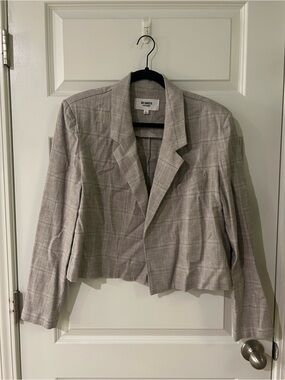Steve Madden Gray Plaid Cropped Blazer